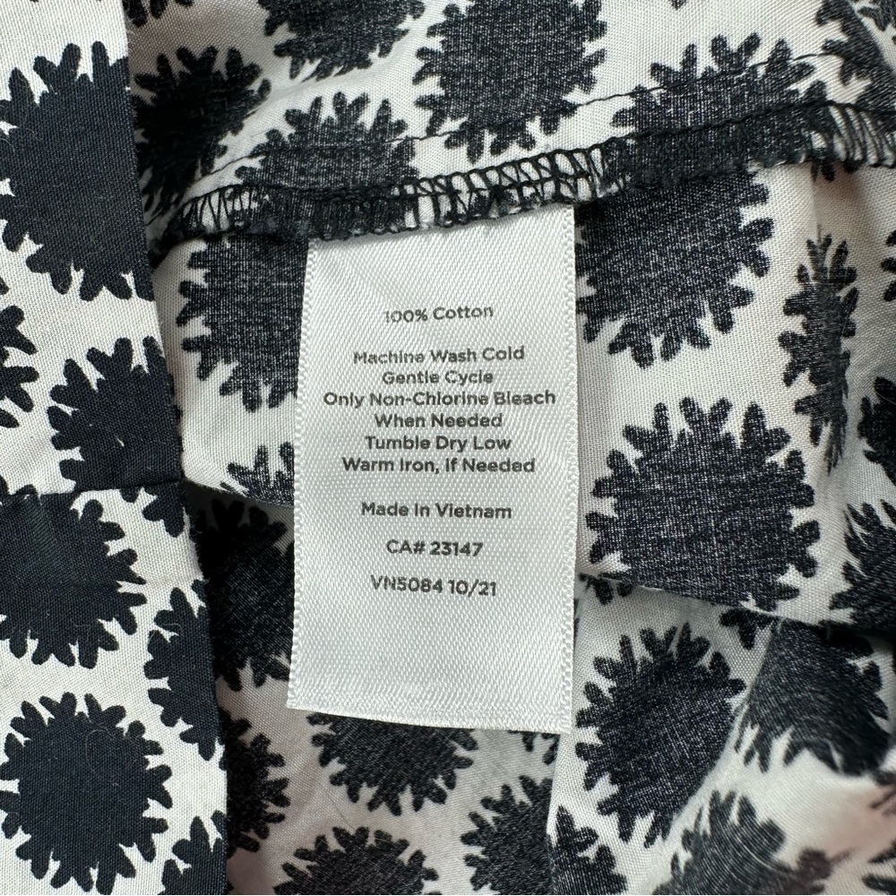 Talbots Shirt Dress Womens 16 Black Ivory Dot Print Short Sleeve Pockets - Picture 8 of 11
